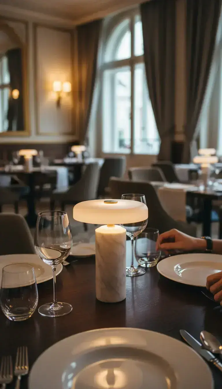 Delos lamp in a restaurant setting