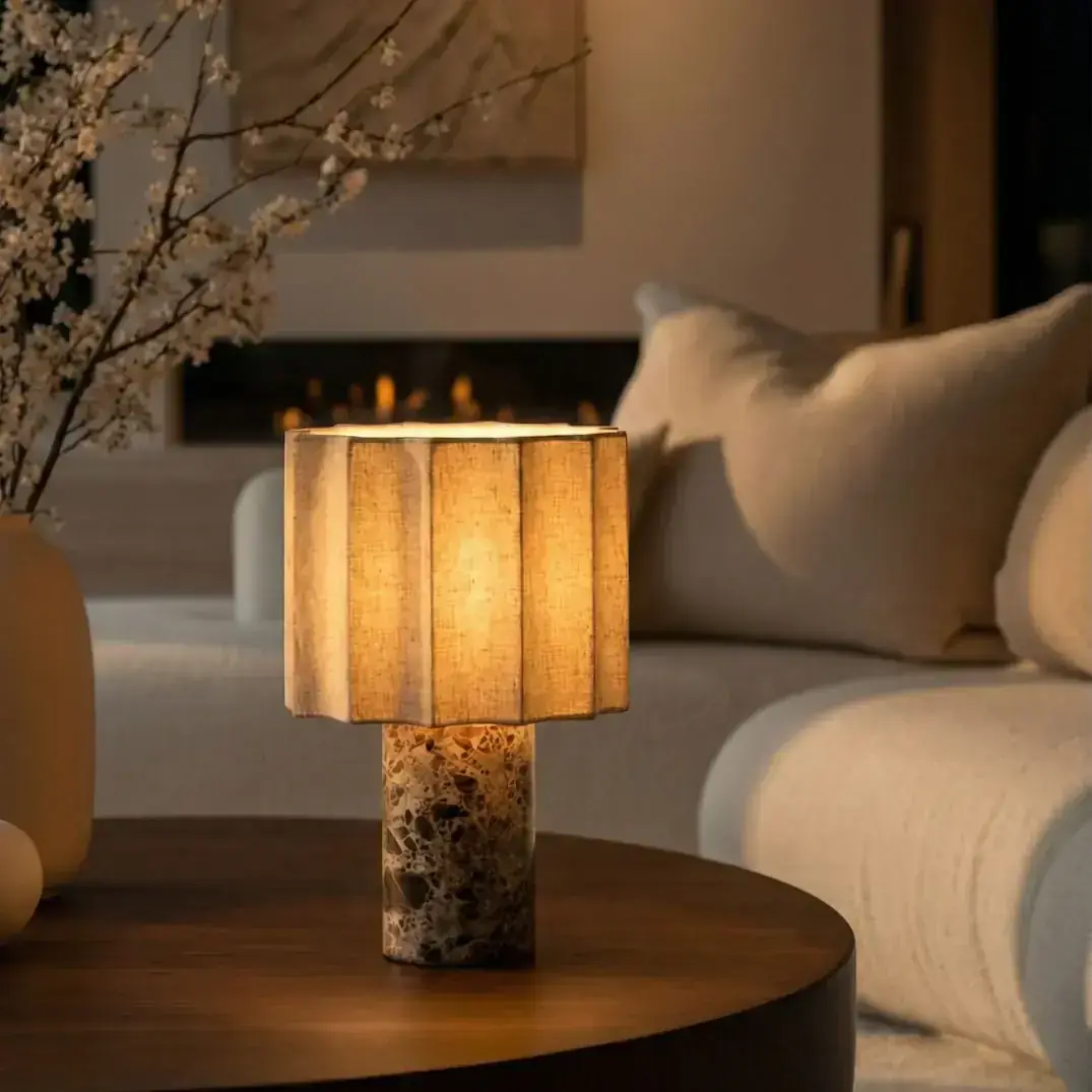 Petra Ivory Coast lamp in a modern living room