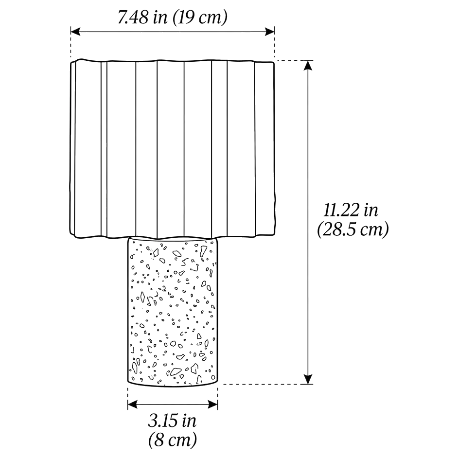 Petra Marble & Linen Table Lamp — dimensions