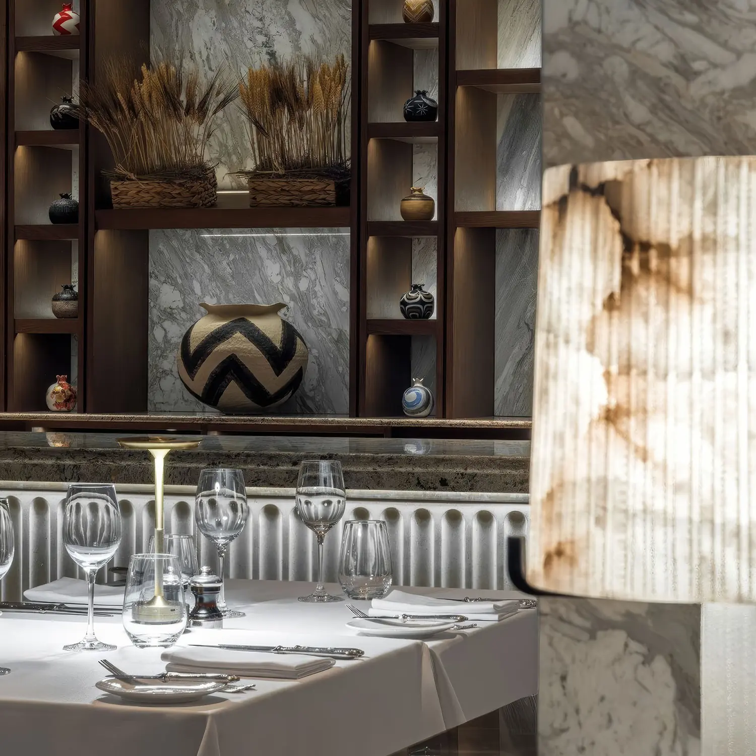 Shelby Studio lamp in a fine dining restaurant