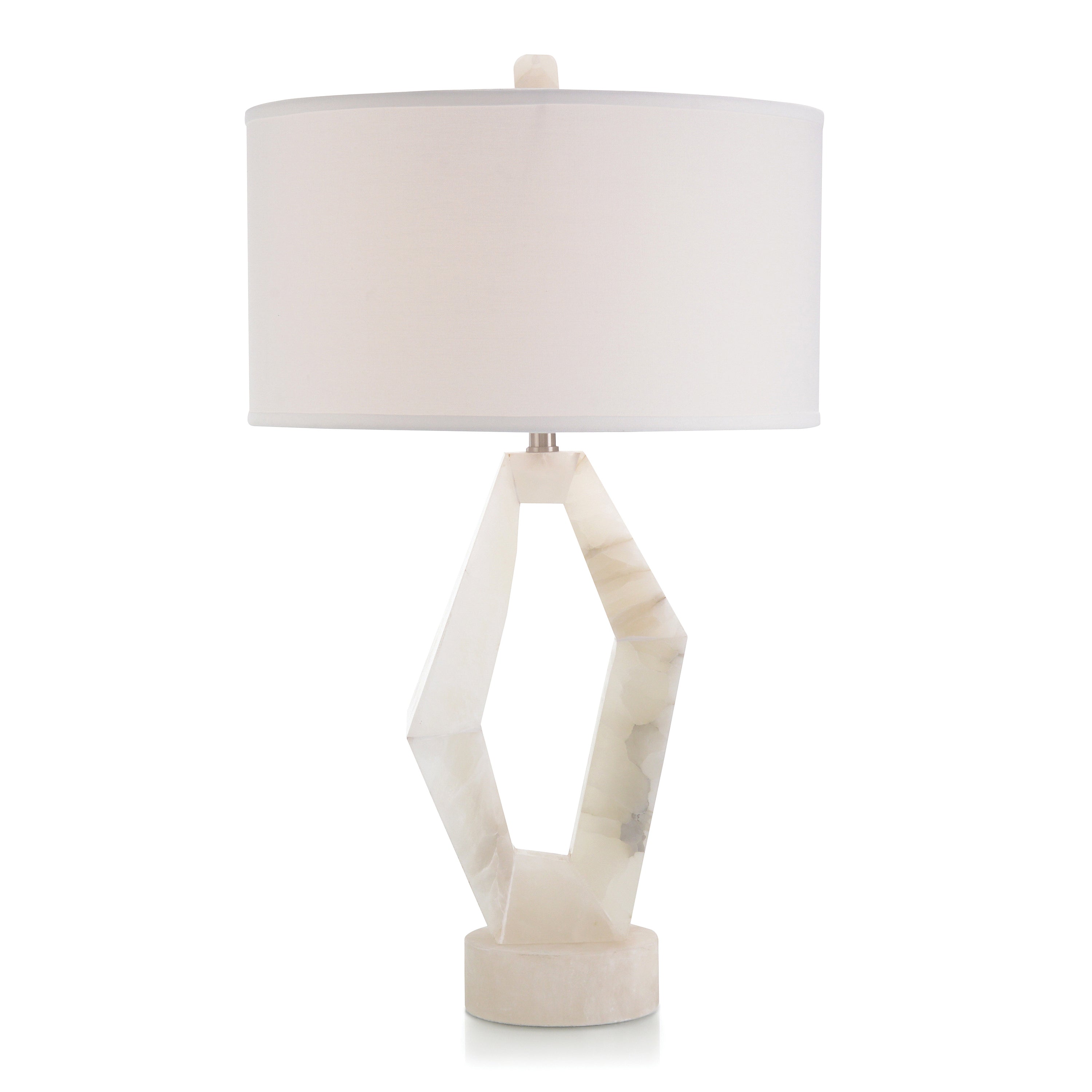 John-Richard Collection Navy Leather Polished Brass Table Lamp