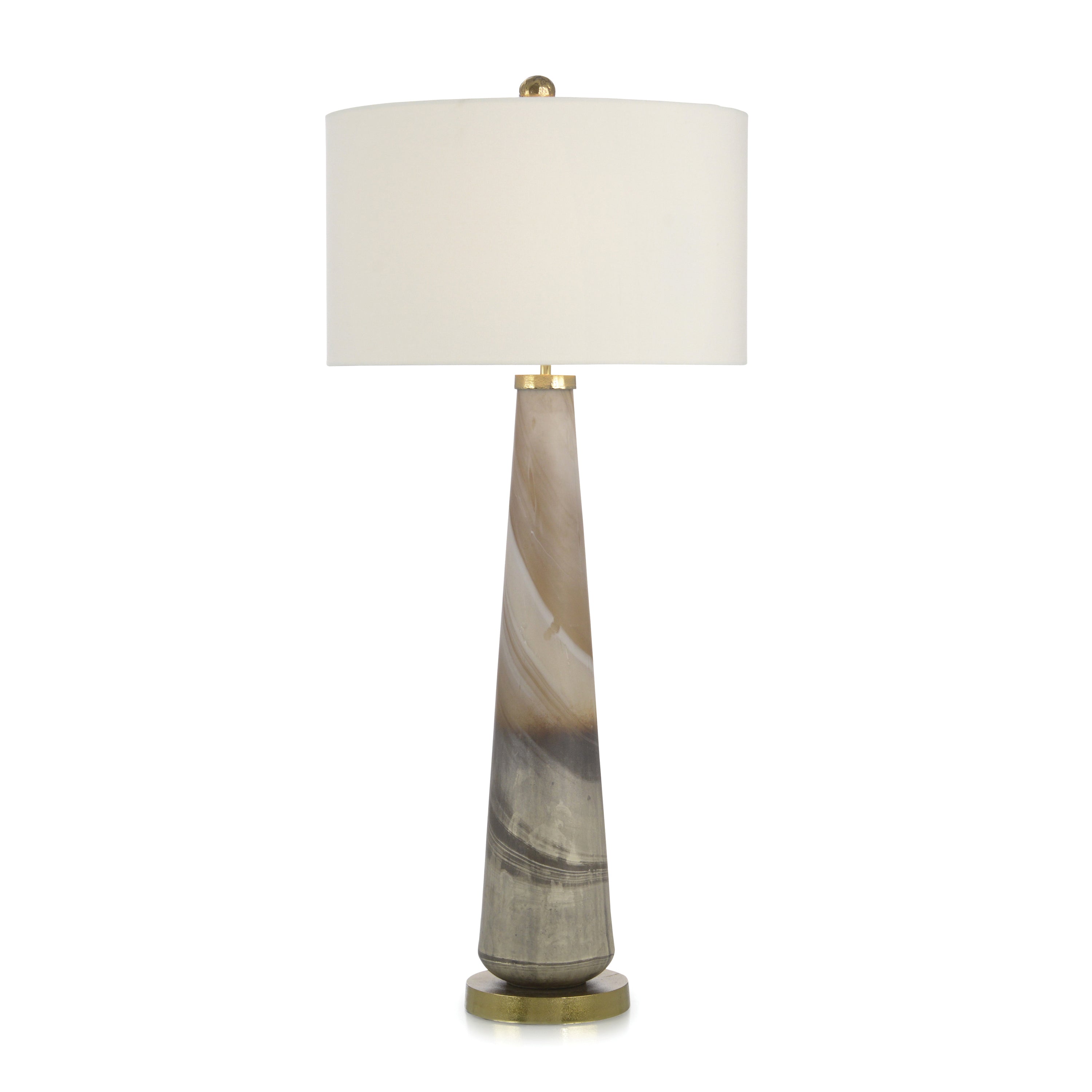 Furling Cream and Caramel Buffet Lamp