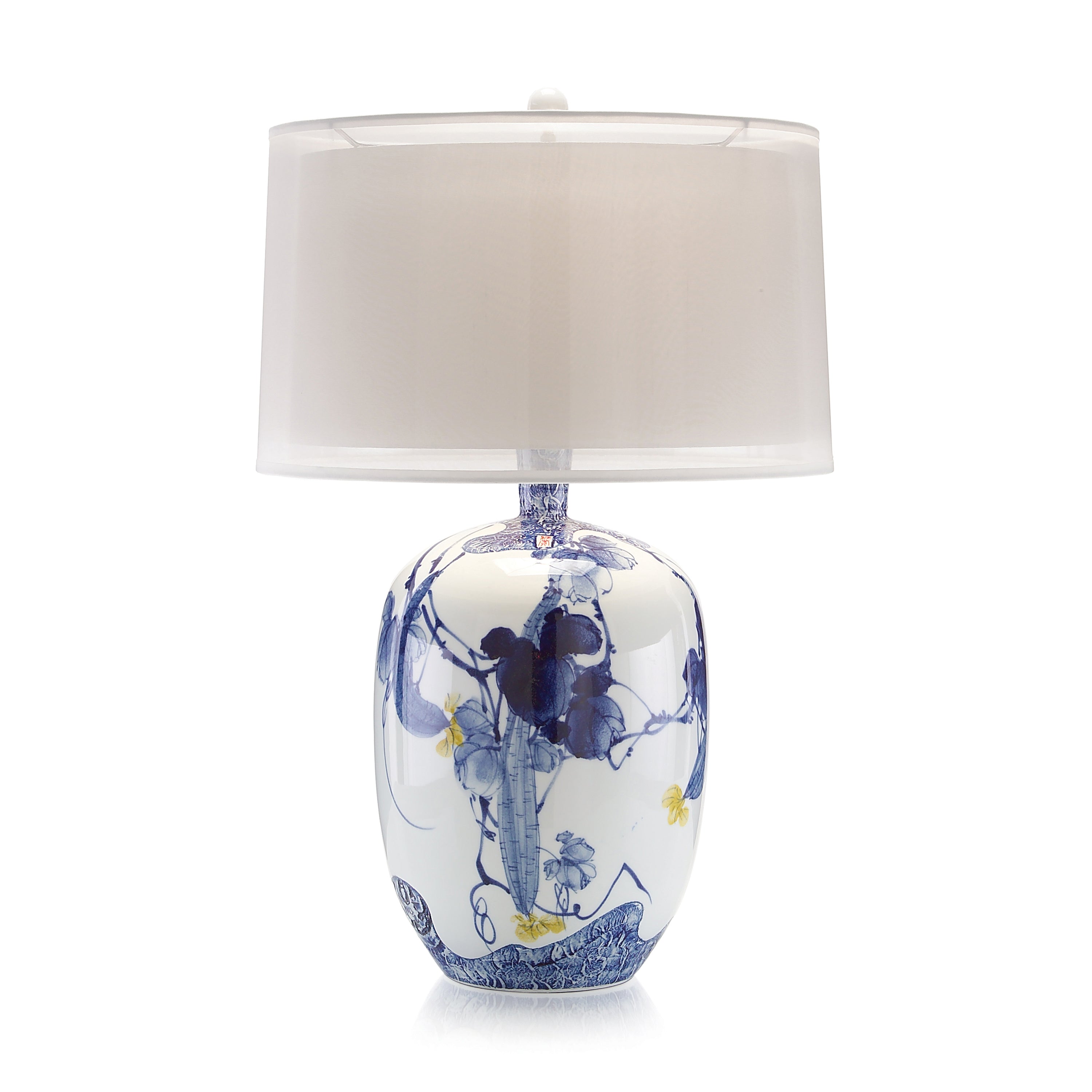 Blue Asian Gardens Table Lamp